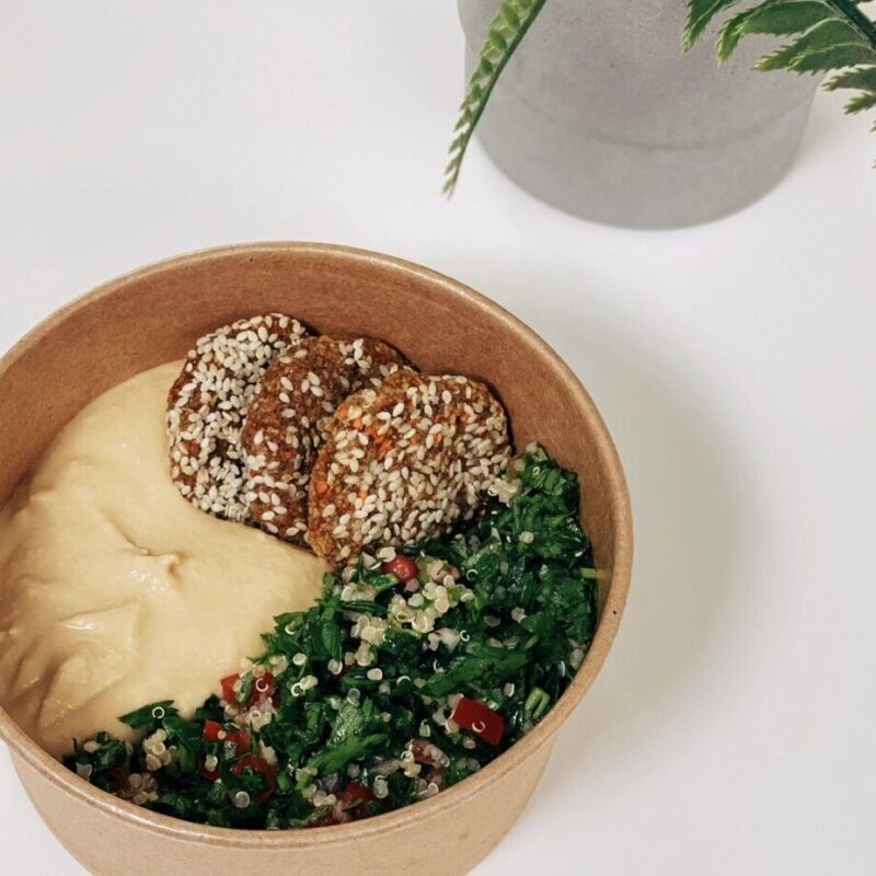 Humus, falafel & tabbouleh bowl (produs vegan)